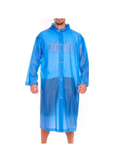 Kadın Erkek Yağmurluk Kapüşonlu Çıtçıtlı Eva Mavi Yağmurluk M21Mr Mavi