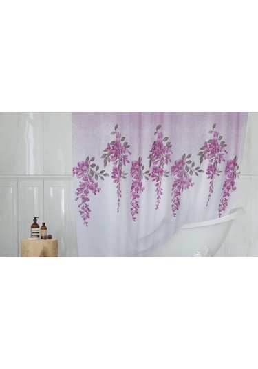 Tropik Banyo Duş Perdesi 7359 Model Çift Kanat 2X110X200Cm Çok Renkli
