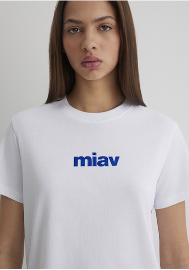 Mavi - Miav Baskılı Beyaz Tişört 1610622-620 Beyaz