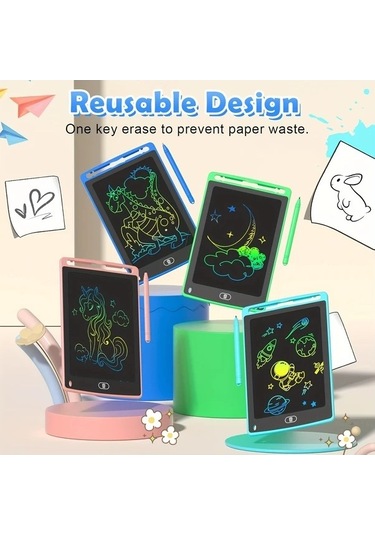 Trendooze Genel Kullanım Siyah Lcd Yazı Tableti Çocuk Çizim Yazı Eğitici Kız Erkek Hediye Oyun Tableti Siyah