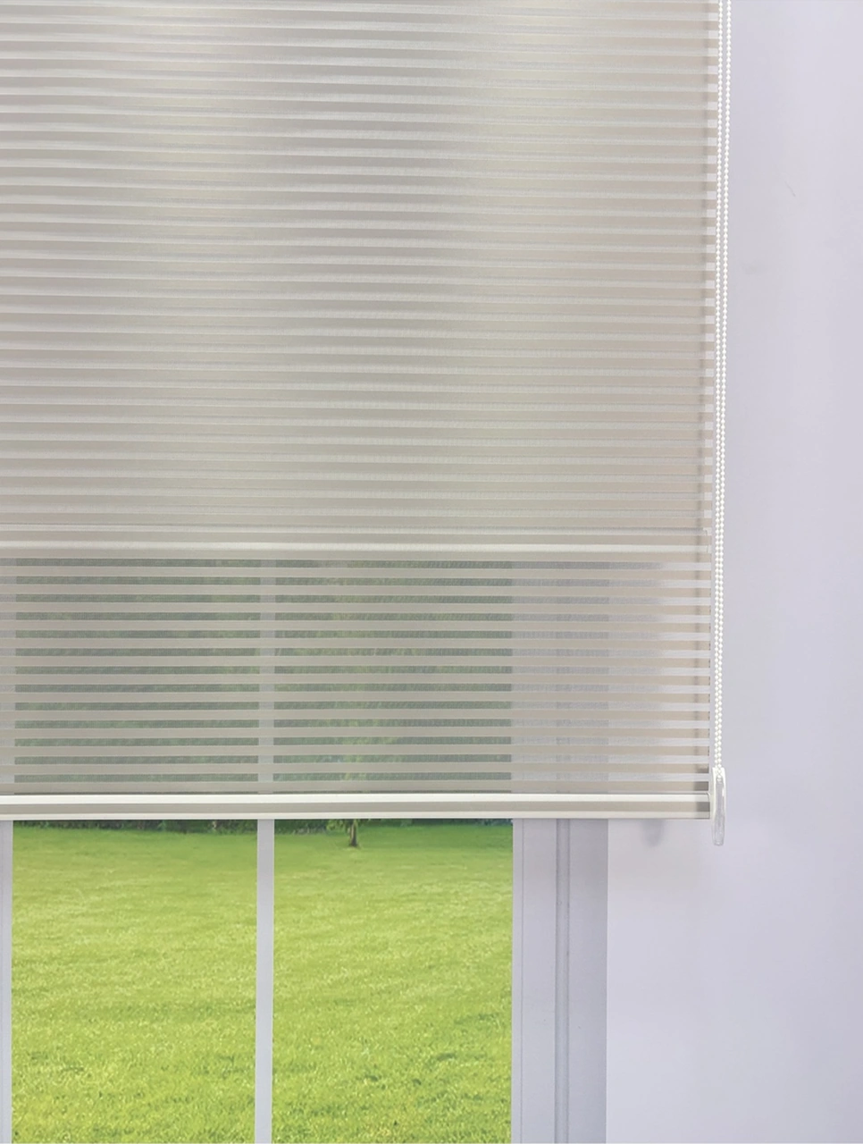 Luna Serisi Açık Gri Tül Açık Gri Stor Perde Işık Kontrollü, Çift Mekanizmalı, Kolay Montaj Açık Gri