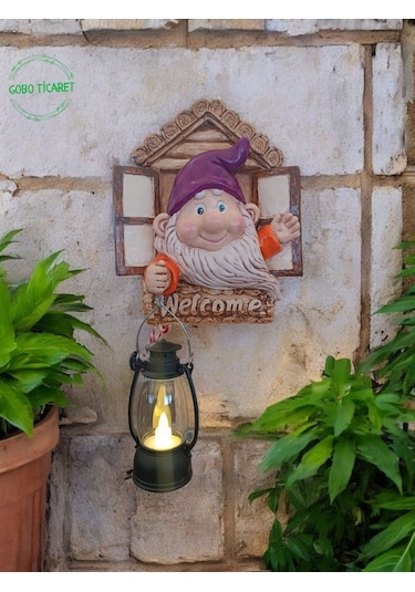 Fenerli Welcome Cücesi Dekoratif Kapı Ve Duvar Süsü Mor