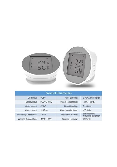 Xianwen Akıllı Wifi Sıcaklık Nem Monitörü Kablosuz Sıcaklık Nem