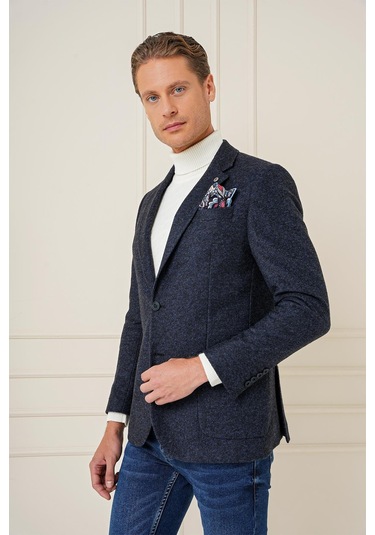 C 689 Slim Fit Lacivert Spor Ceket Lacivert
