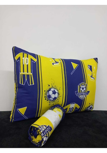 Üntaş Serenat Taraftar Lastikli Tek Kişilik Çarşaf + Yastık Kılıfı Sarı - Lacivert