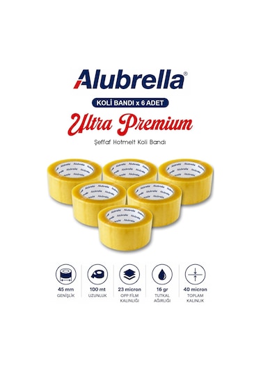 Ultra Premium Koli Bandı 6 Adet, 45 Mm X 100 Mt 1
