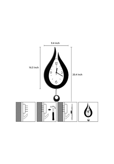 Sessiz Duvar Saatleri - 20.4 Su Damlası Tasarımlı Akrilik Salıncaklı Saat Mutfak Ofisi İçin B Diğer