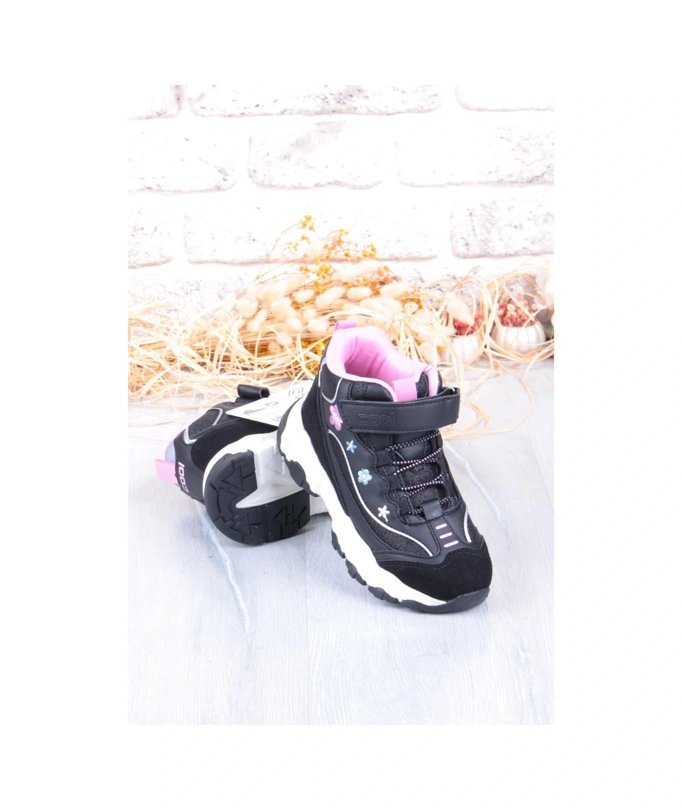 Fort Cool Bella Rahat Sıcak Astar Kaymaz Taban Kız Çocuk Bot Siyah - Pembe