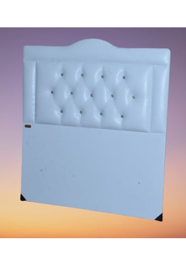 Bengimobilya Baza Başlık 90*190 Cm Suni Deri Beyaz Silinir Kumaş Kapitone Mod