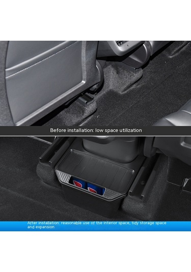 Tesla Model Y Çöp Kutusu Aksesuarları İçin Arka Orta Konsol Saklama Kutusu Düzenleyici, Renk: Siyah