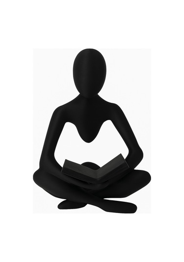 İskandinav Tarzı Kitap Okuyan Biblo Heykel 3d Dekoratif 1 Adet