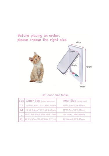 Willowhaven Beyaz, S Boy: Güvenli Ve Pratik Çift Yönlü Kedi Köpek Kapısı