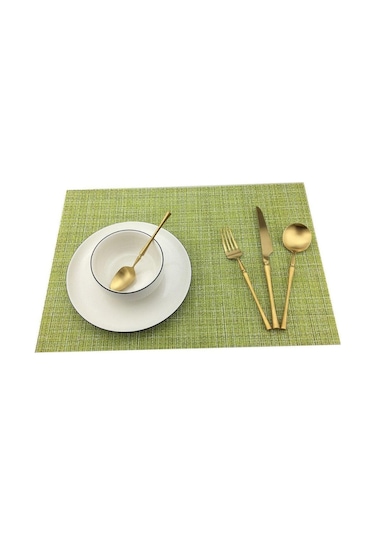 6 Adet Akşam Yemeği Placemat Pvc Yemek Masası Mat Disk Pedleri Yeşil Dekorasyon Tablemat Sofra Pvc Placemat Mutfak Yemek Kasesi Mat Yeşil
