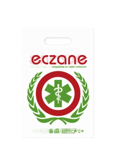 Elgeçme Eczane Poşeti No 0 20X30 Cm Tasarım 5 - 100 Adet