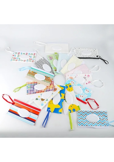 Gülen Yüz-eva Islak Mendil Kese Taşınabilir Mendil Kılıfı Kapak Snap-askı Yeniden Kullanılabilir Doldurulabilir Peçetelik 46918799