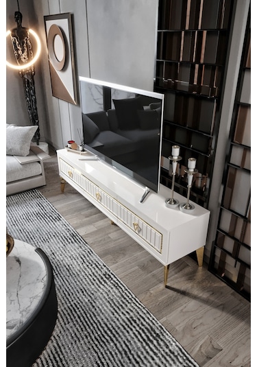 180 CM KLAS MDF MEBRAN KAPAK EKRU GOLD