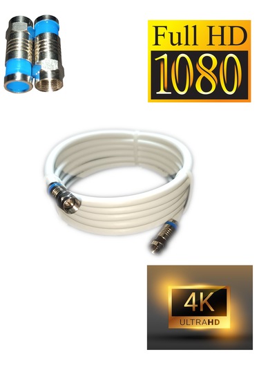 Rg6-u6 4k/full Hd/3d Saf Çelik 4metre F Konnektörlü Uydu Kablosu