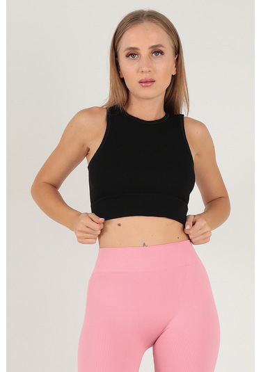 Doremi Ripli Kalın Askılı Kadın Spor Büstiyer Siyah-m-l siyah