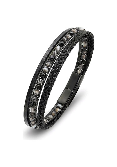 Moncuk Design Akik Doğaltaş Ve Deri Çoklu Bileklik 33512b9d25 Çok Renkli