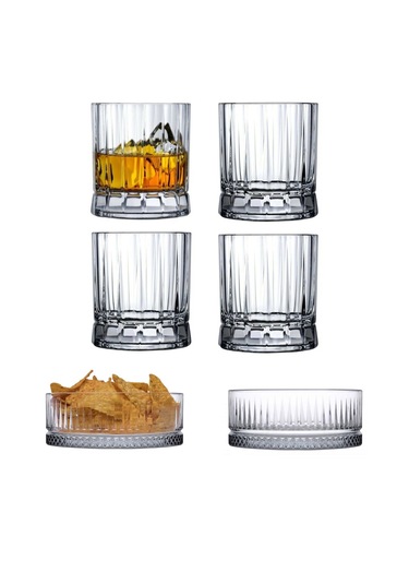 Nude 4'lü Wayne Kristal Viski Bardağı&paşabahçe 2'li Cam Çerezlik