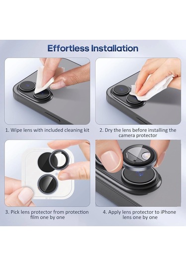 İphone Uyumlu 17 Kamera Koruyucu Gece Çekim Destekli Premium Safir Lens Koruma Parlak Temperli Cl-12