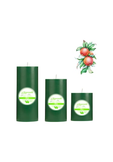 Medium Elma Kokulu Set Mum Çap 7 Cm Yeşil