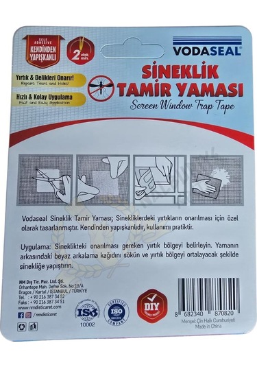 Vodaseal Yapışkanlı Sineklik Tamir Yaması 10 X 10 Mm. - 2 Parça 1 Adet