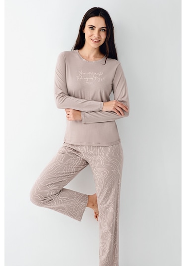 Pierre Cardin Kadın Kahverengi Pijama Takımı Pc9096-s-v1 Kahverengi