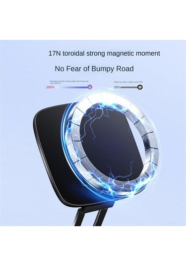 Springsun Magneetik Araç Telefon Tutucu, 360 Döner, Ultra Dayanıklı Alüminyum, Elektrikli Süspansiyon, Magsafe Uyumlu, Tüm Telefonlar İçin Siyah