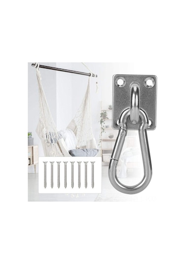 Kosona 6mm Paslanmaz Çelik Tırnaklı Kanca - Tavan Askı, Yoga Aletleri, Kapı Kilidi İçin Dayanıklı Suspension Metal Eşyası Seti 163g