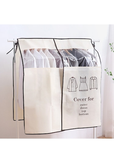 Vkemall Ev İçin Bej 90x110cm Transparent Kumaş Giyim Koruması - Ceket, Elbise, Gelinlik防尘罩 Bej
