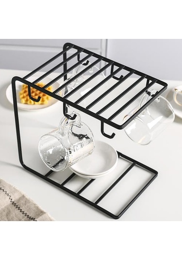 Çoklu Kanca Sanat Kahve Fincanı Raf Cam Çay Organizatör Marc Tutucu Mutfak Depolama Organizasyon Depolama Tutucular Ve Amp Raflar -