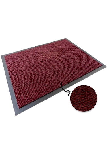 Bordo Kapı Önü Paspas Nem Alıcı Paspas 90 X 150 Cm Bordo