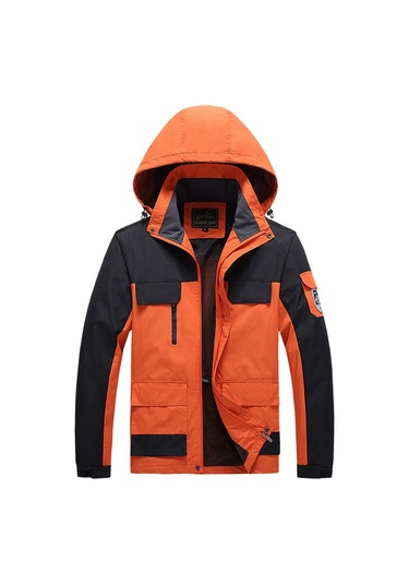 Erkek Kapüşonlu Ceket Turuncu Turuncu