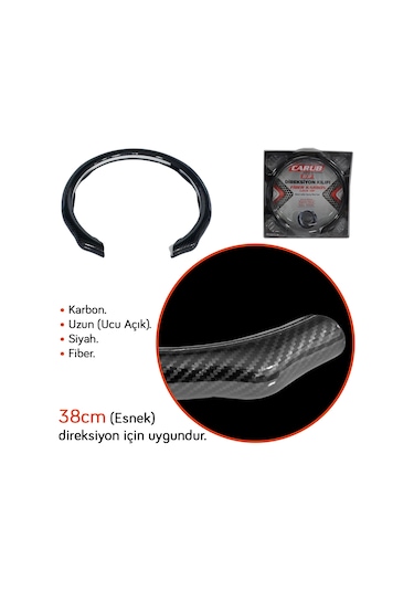 Carub Fiber Direksiyon Kılıfı Karbon Uzun Siyah Br1850120 Siyah