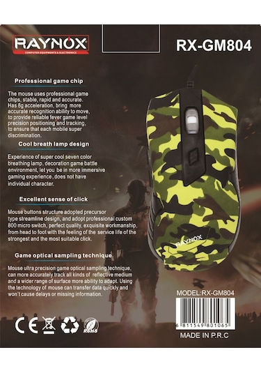 Raynox RX-GM804 Kablolu Optik Oyuncu Mouse