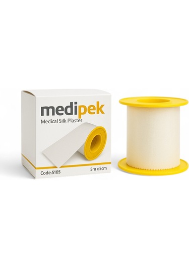 Medi İpek Medi-ıpek Tıbbi Ipek Flaster 5m X 5cm Sargı Bezi Hipoalerjenik, Cilt Dostu Medikal Flaster