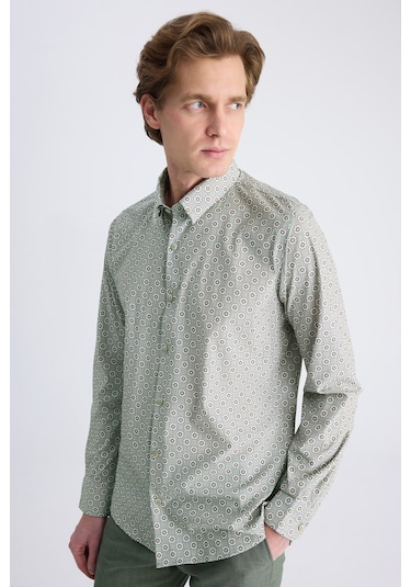 Twn Slim Fit Bej Baskılı Gömlek 4ec02ad072802 Bej