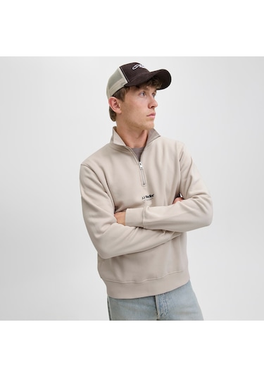 Jack & Jones Soho Erkek Krem Sweatshirt 12278793-mbm Krem