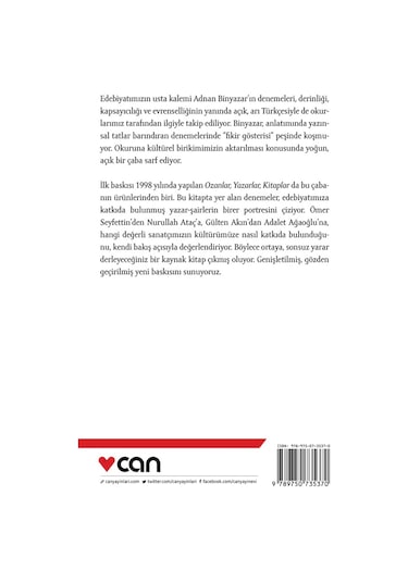 Ozanlar, Yazarlar, Kitaplar - Adnan Binyazar - Can Yayınları