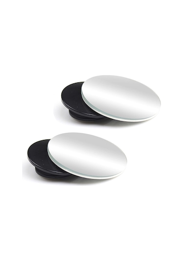 Qingmipy Araba İçi Geniş Görüş Açısı Kör Nokta Ayna, Cam Kenarsız 360 Derece Döner, Geri Vites Ve Sürücü Güvenliği İçin 2 Adet Küçük Yuvarlak Ayna