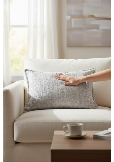 Kırlent İthal Kadife Kumaş 3'lü Set - Yumuşak Dokulu Dekoratif Özel Tasarım Kırlent Kılıfı Beyaz