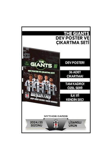 Mythos Cards Beşiktaş The Giants 2024/25 Sezonu Dev Poster ve Çıkartma Seti