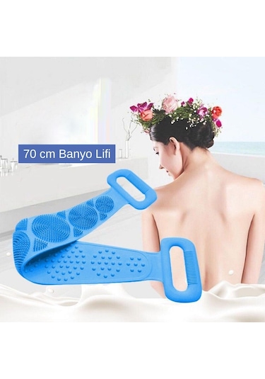 Çift Taraflı Banyo Hamam  Lifi Silikon Masajlı Yumuşak Duş Lifi Uz