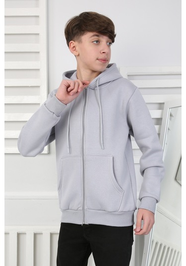 Erkek Çocuk Sweatshirt İçi Polarlı Gri