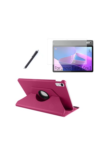 Lenovo Tab P11 2.nesil 11.5 İnç Tb-350fu Dönebilen Standlı Tablet Kılıfı + Ekran Koruyucu + Kalem Kapaklı Kılıf