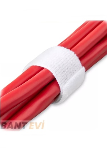 Kablo Toplama Cırtı Beyaz 1metre Cırt Cırt Bant Kablo Düzenleyici