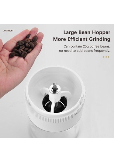 Createtech Taşınabilir Mini Elektrikli Burr Kahve Öğütücü, Ayarlanabilir Öğütme, Çıkarılabilir Hazne, Ev/seyahat/ofis İçin Siyah Siyah