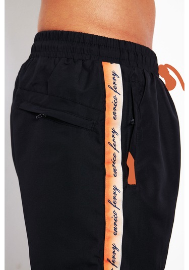 Enrico Ferry Erkek Siyah Cepli Hızlı Kuruyan Deniz Şortu Edy2512s