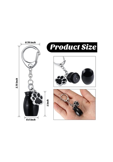 Homyl Urn Anahtarlık Ashes Hatıra Su Geçirmez Anıt Siyah Altın